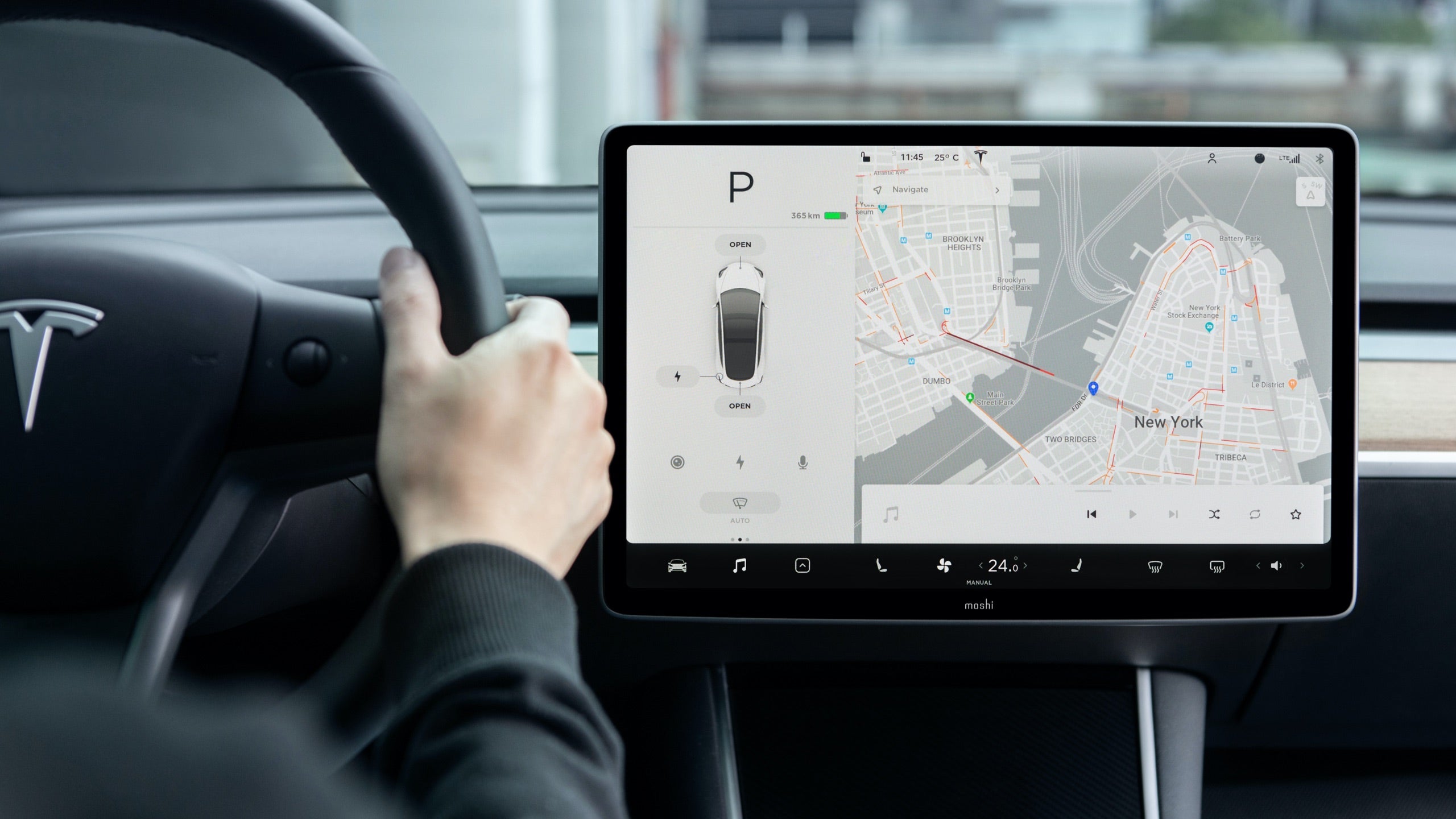 thumbnail image 2 of Spigen Tempered Glass Screen Protector [Glas.tR EZ Fit] Designed For Tesla Model 3 / Model Y 2 of 14