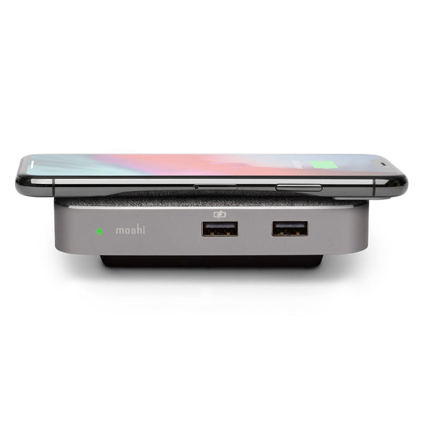 Moshi Symbus Q – Docking Station USB-C Con Ricarica Wireless Qi (15W) – Hub 6-in-1 Con HDMI, Ethernet, Premiato CES 2019