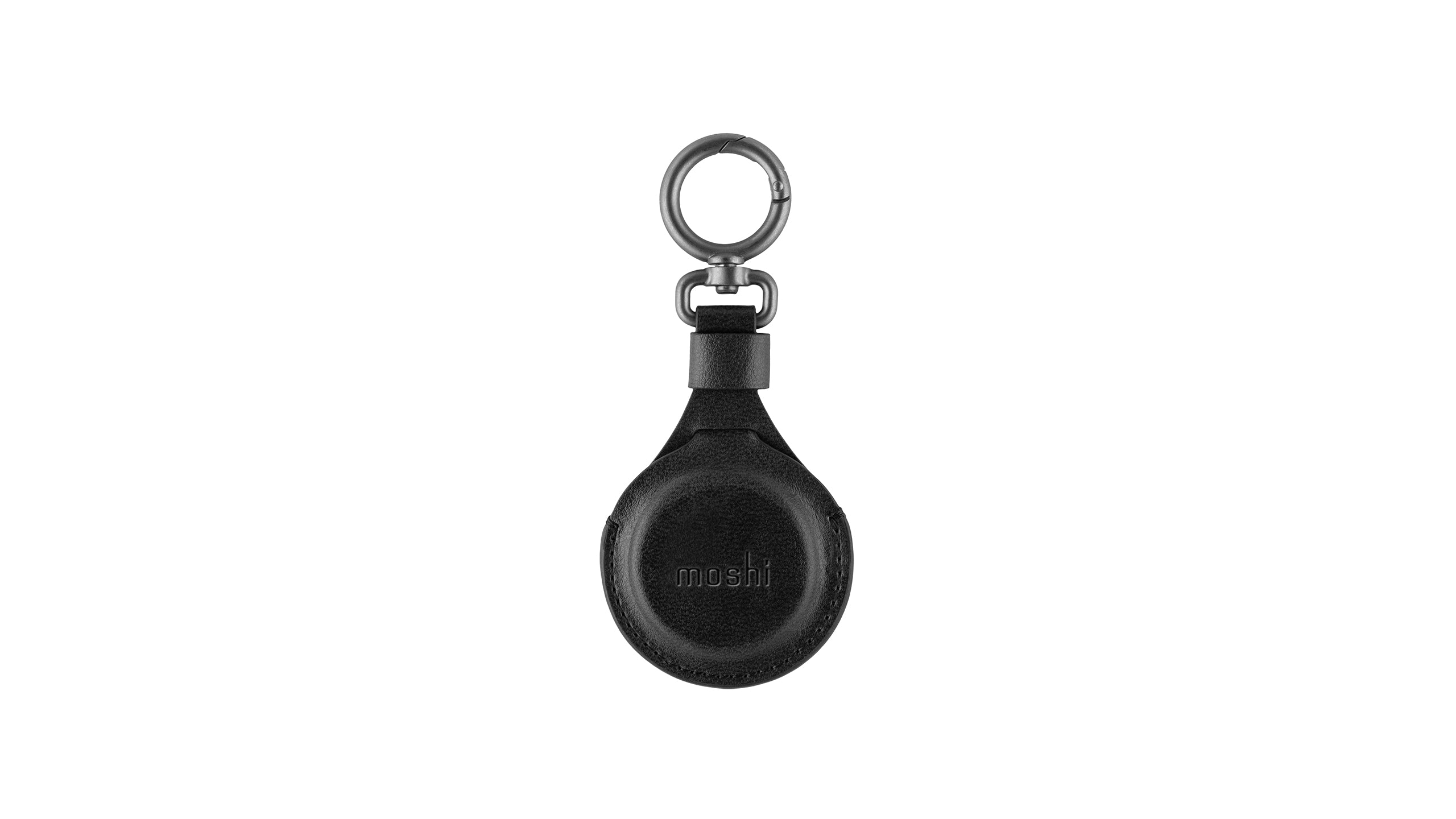Moshi Vegan Leather AirTag Key Ring (Jet Black) 99MO095015 B&H
